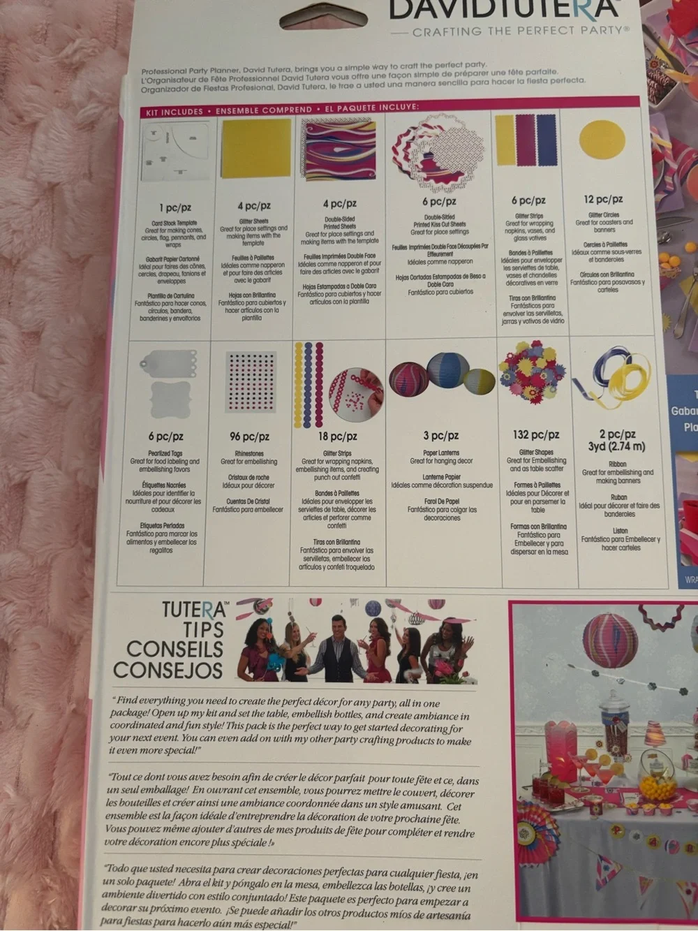 David Tutera Pink, Yellow and Blue Party Crafting Kit